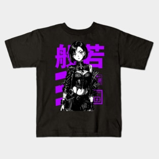 Cyberpunk Vaporwave Anime Manga Girl Dark Techno Rave Japanese Streetwear Aesthetic Kids T-Shirt